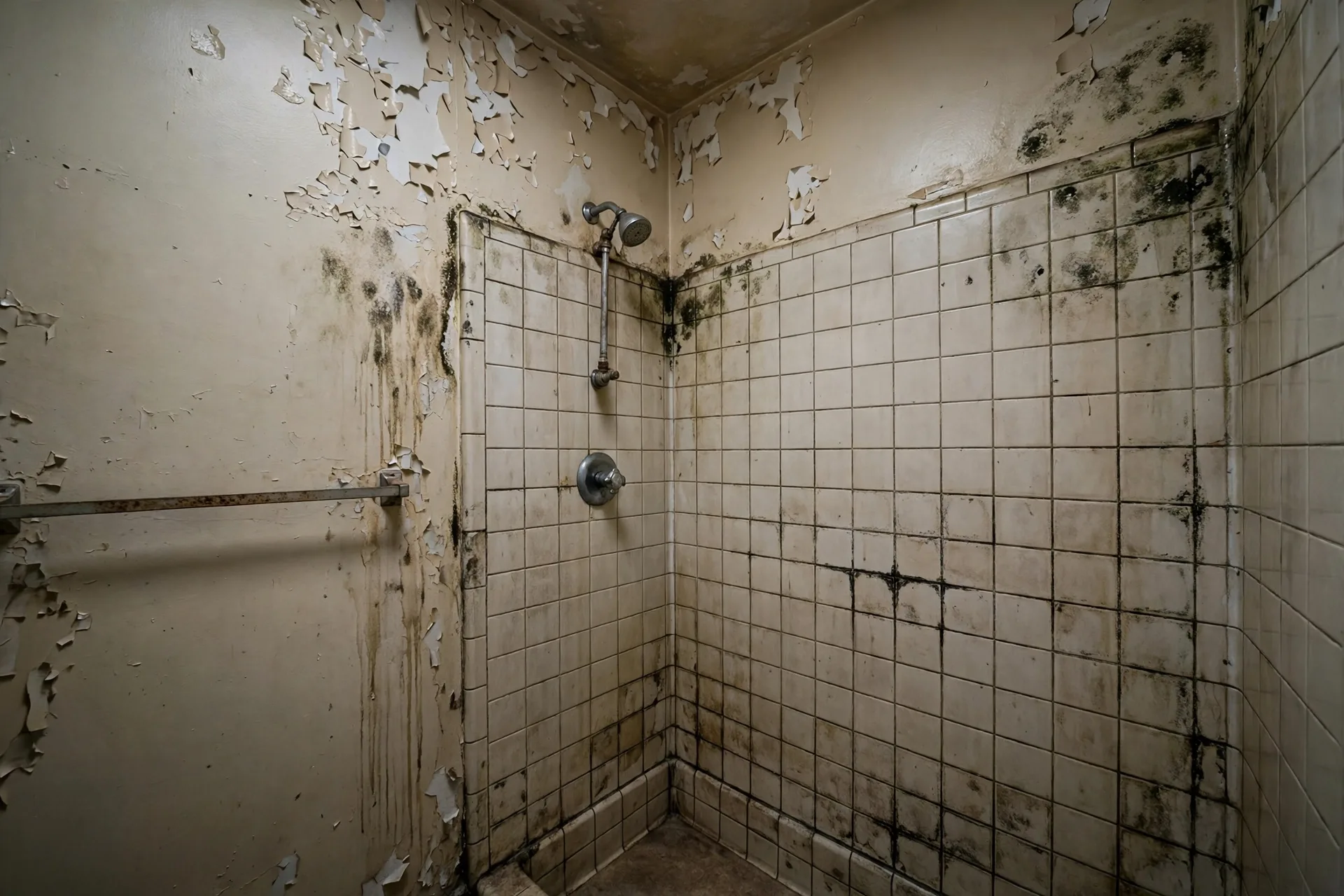 Before photo, Shower Waterproofing and Fan Upgrade in Belair, by Bowie Bathroom Remodeling Company