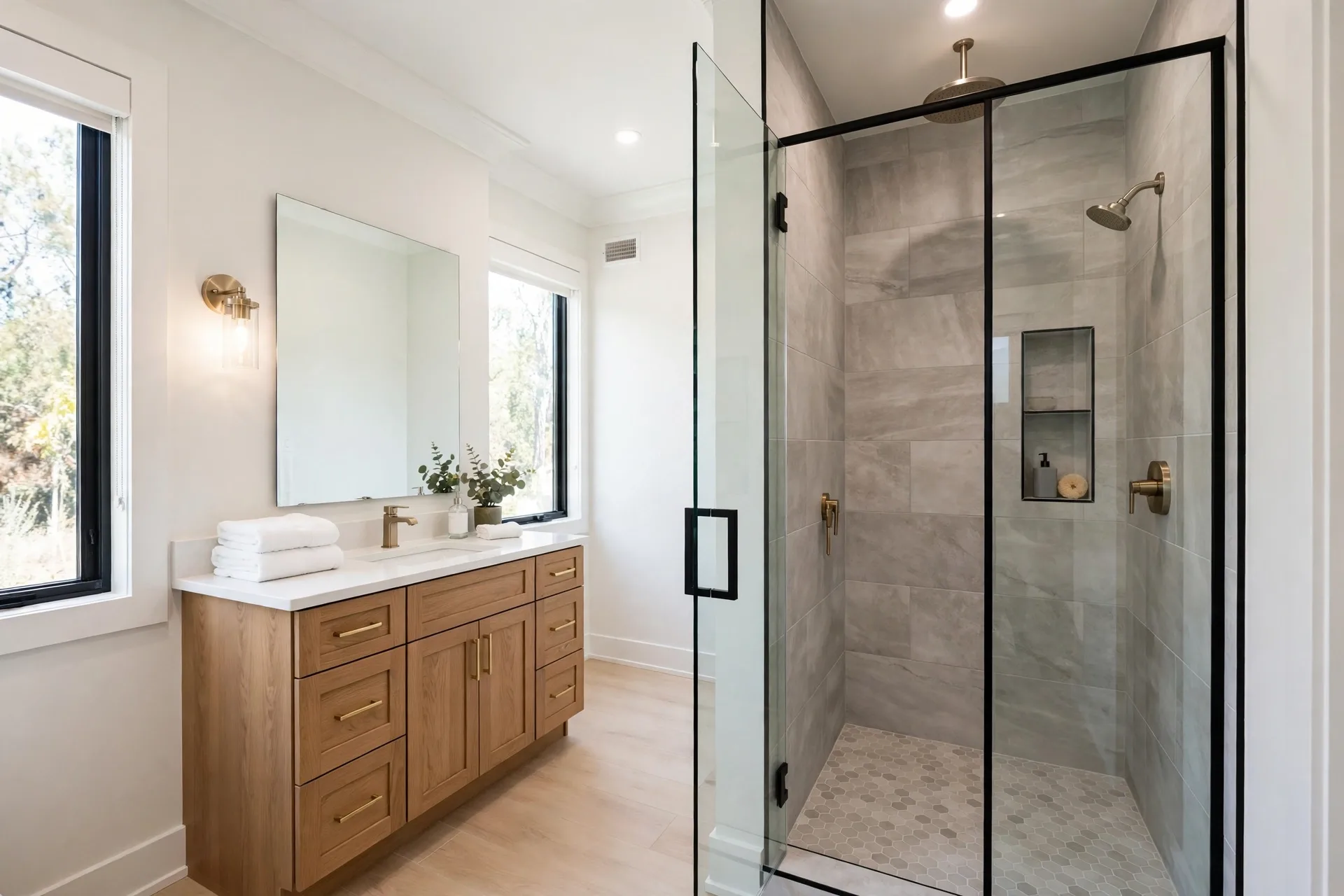 After photo,  Tub to Shower Conversion in Fairwood, by Bowie Bathroom Remodeling Company